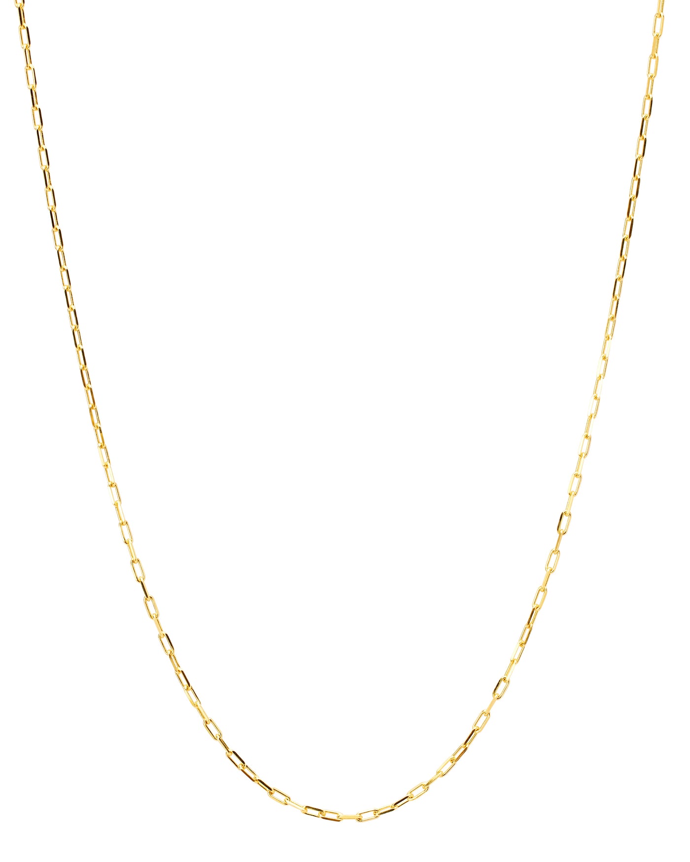 14k Fancy Yellow Gold Straight Paper Clip Chain