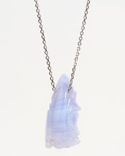 Blue Lace Agate Carved Pendant