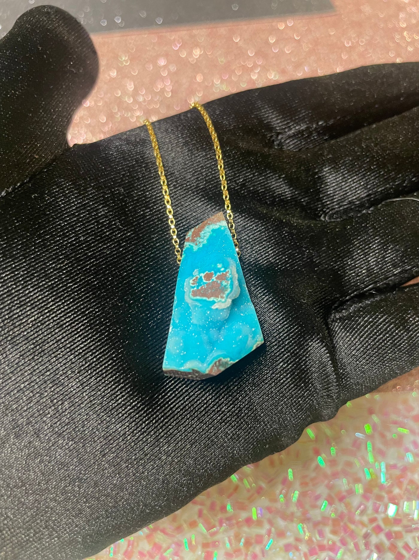 Druzy Chrysocolla Pendant