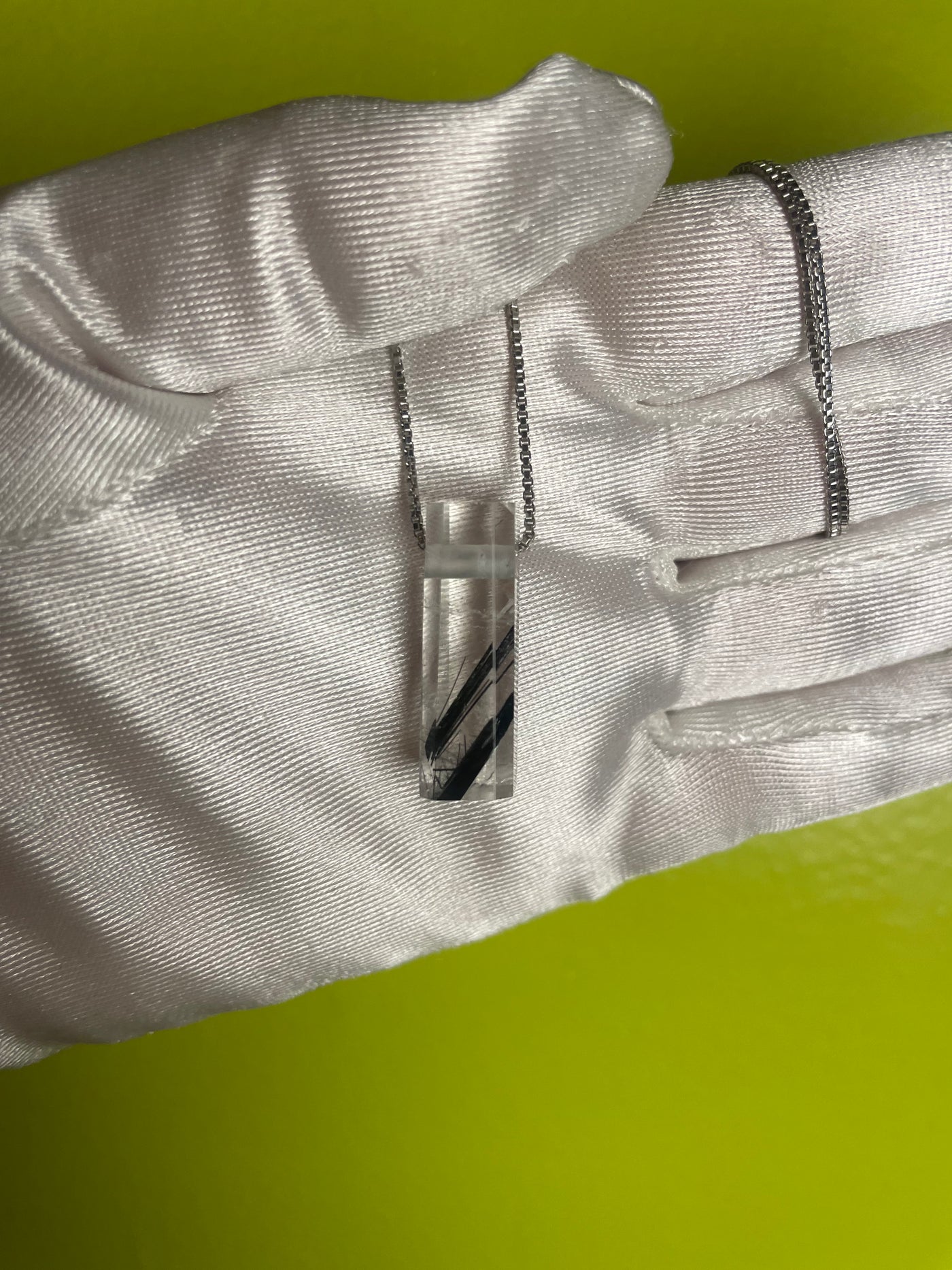 Black Tourmaline in Quartz Pendant