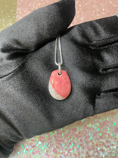 Thulite & Quartz Pendant
