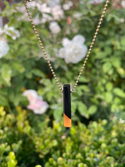 Black Jade & Carnelian Intarsia Pendant