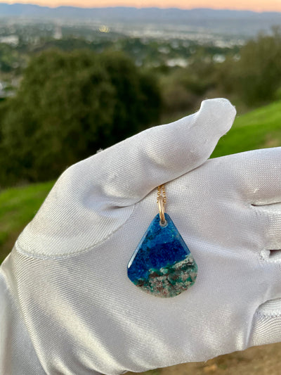 Ajoite & Shattuckite Pendant (Rare)