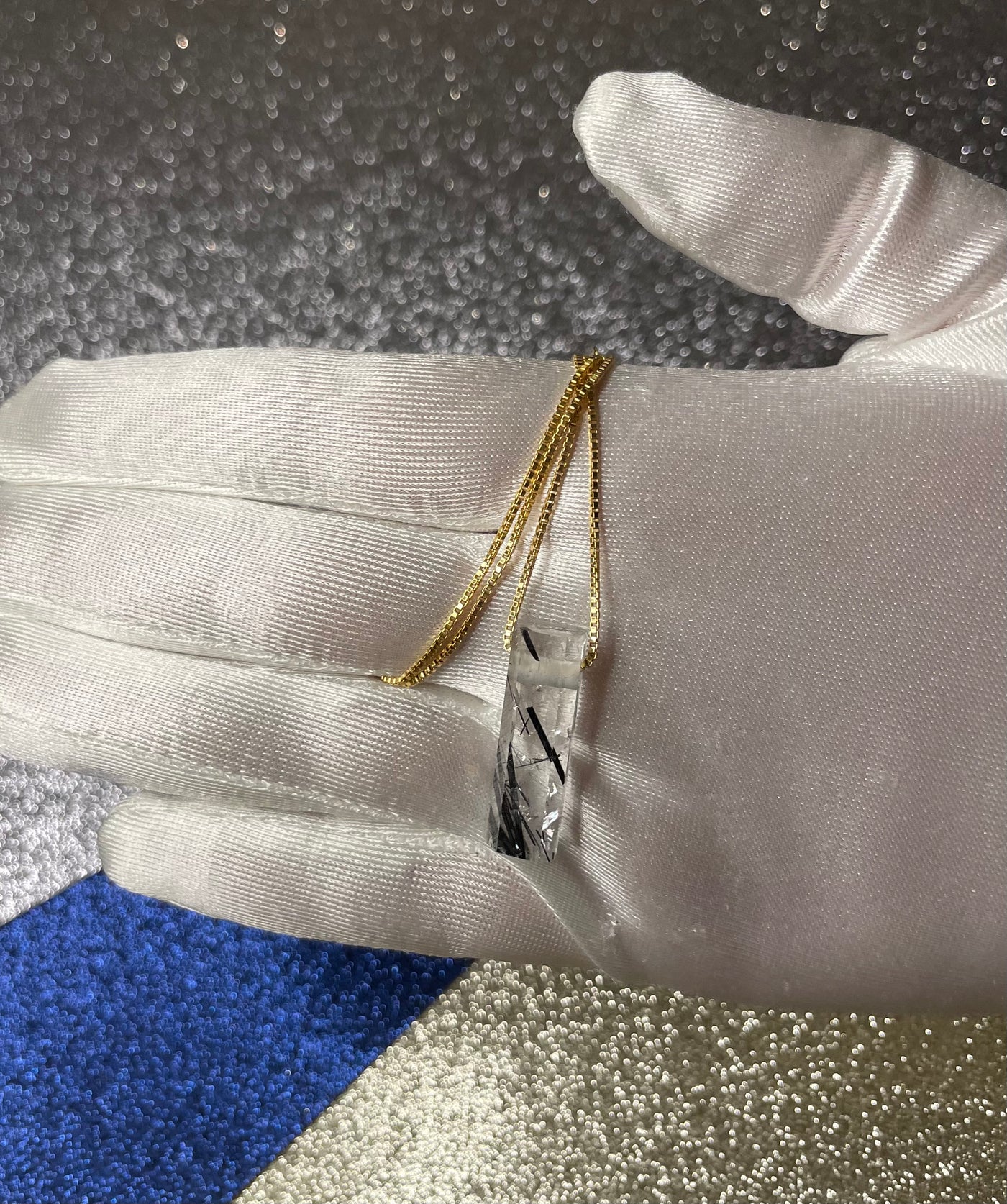 Black Tourmaline in Quartz Pendant