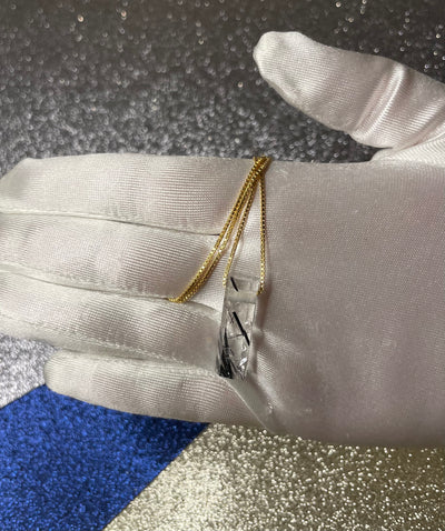 Black Tourmaline in Quartz Pendant