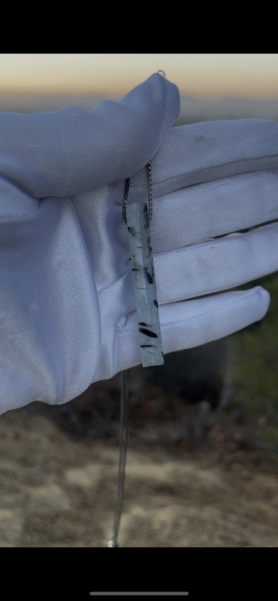 Black Tourmaline in Quartz Pendant