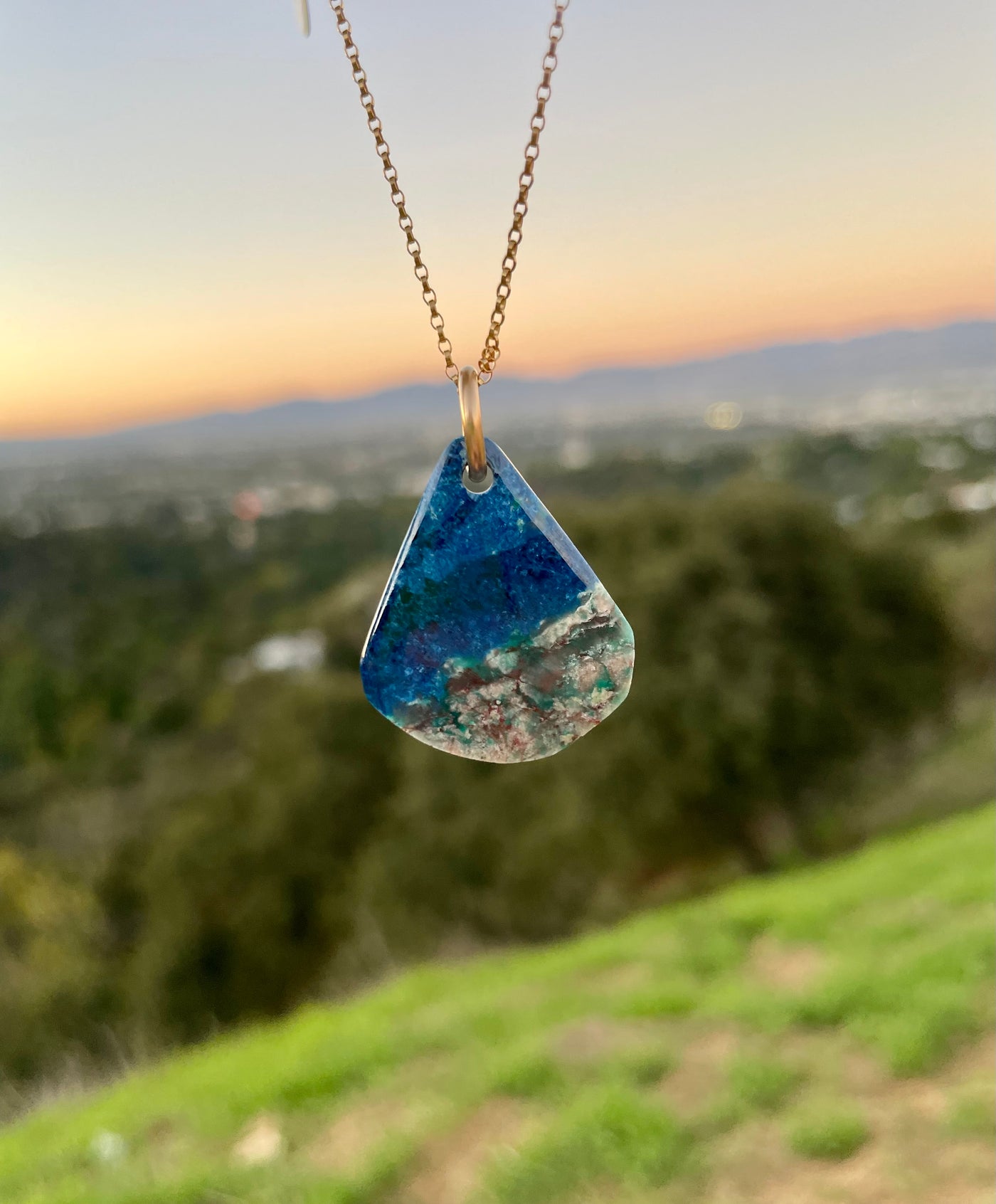 Ajoite & Shattuckite Pendant (Rare)