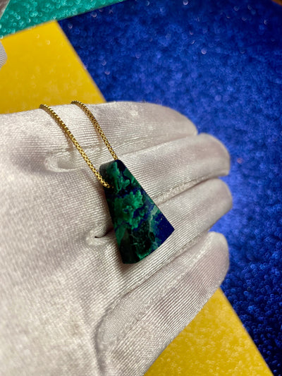 Azurite & Chatoyant Malachite Pendant