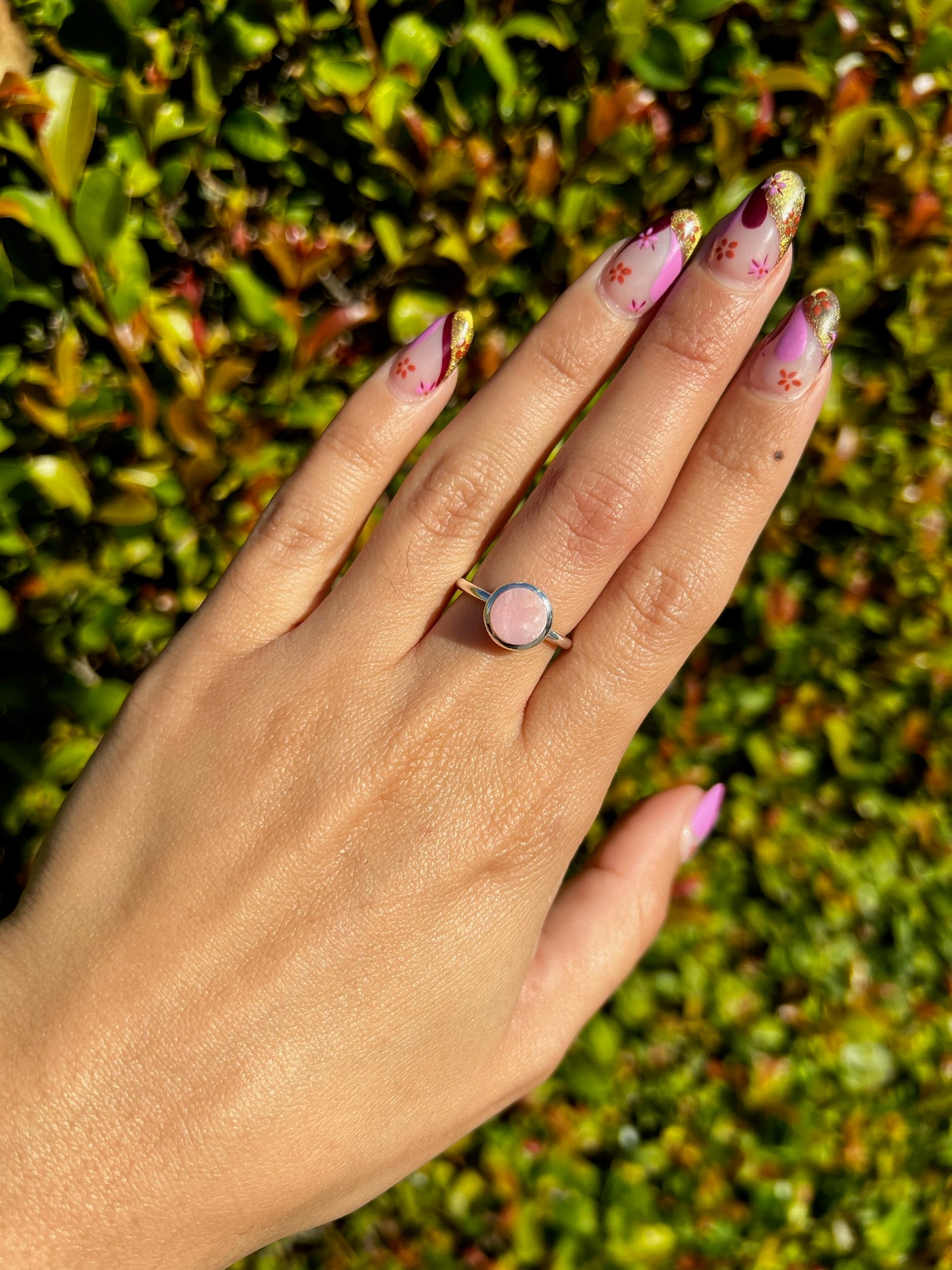 Sterling Silver Pink Opal Ring