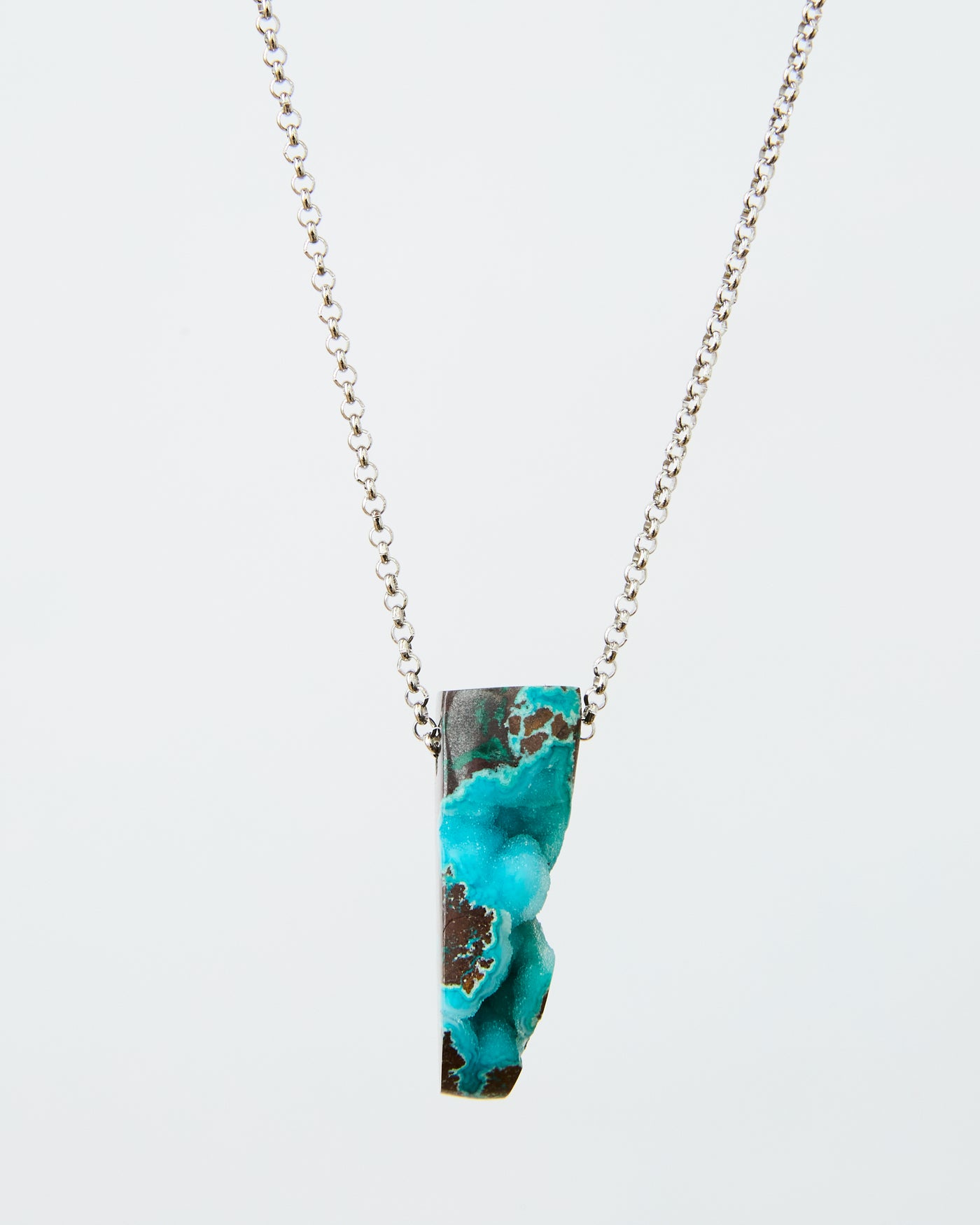 Druzy Chrysocolla in Matrix Pendant