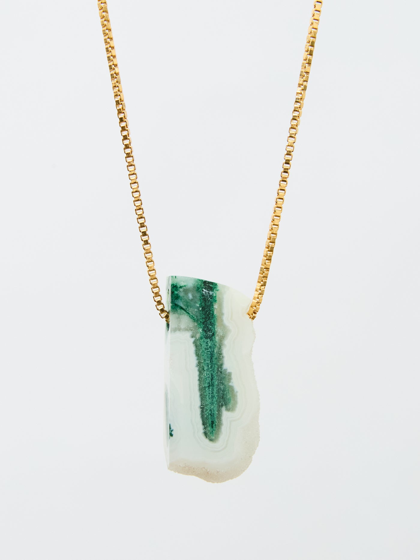 White Druzy, Malachite & White Agate Pendant (Rare)