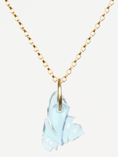 Blue Topaz Carved Pendant