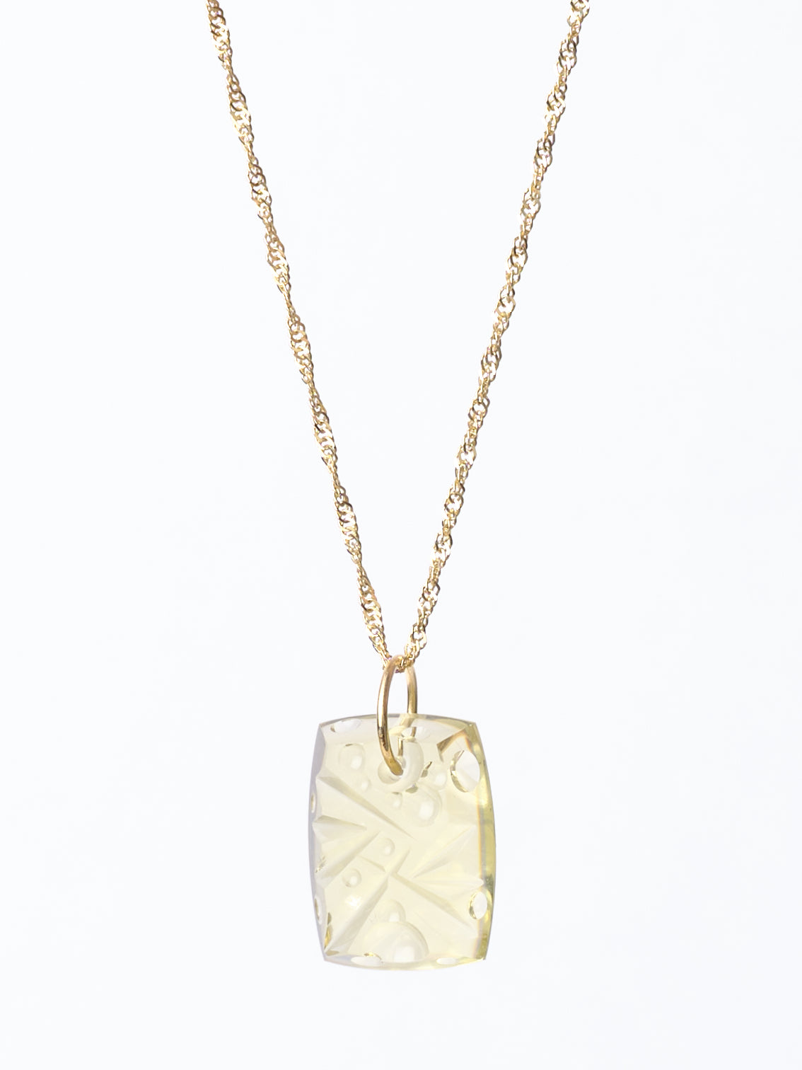 Carved Verde Quartz Pendant