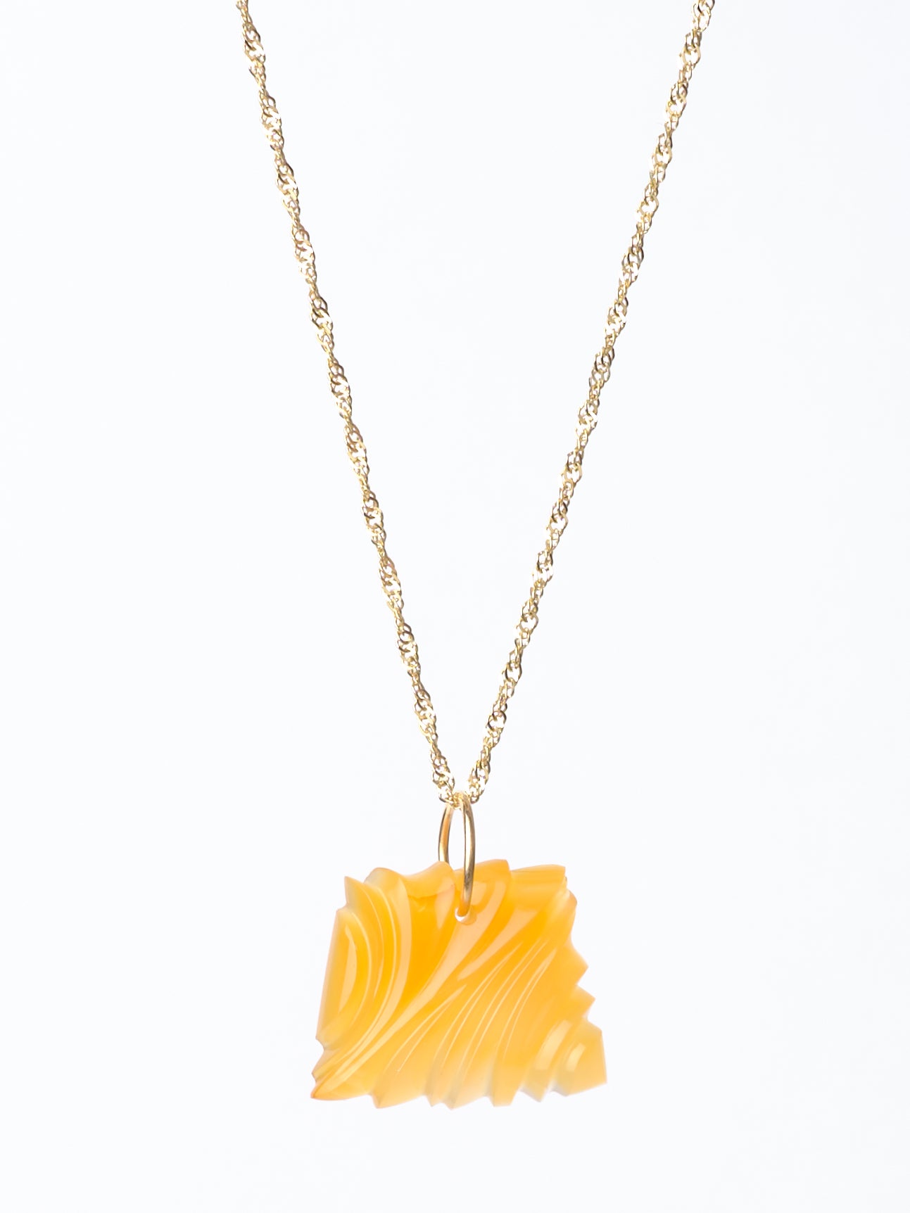 Carved Orange Agate Pendant