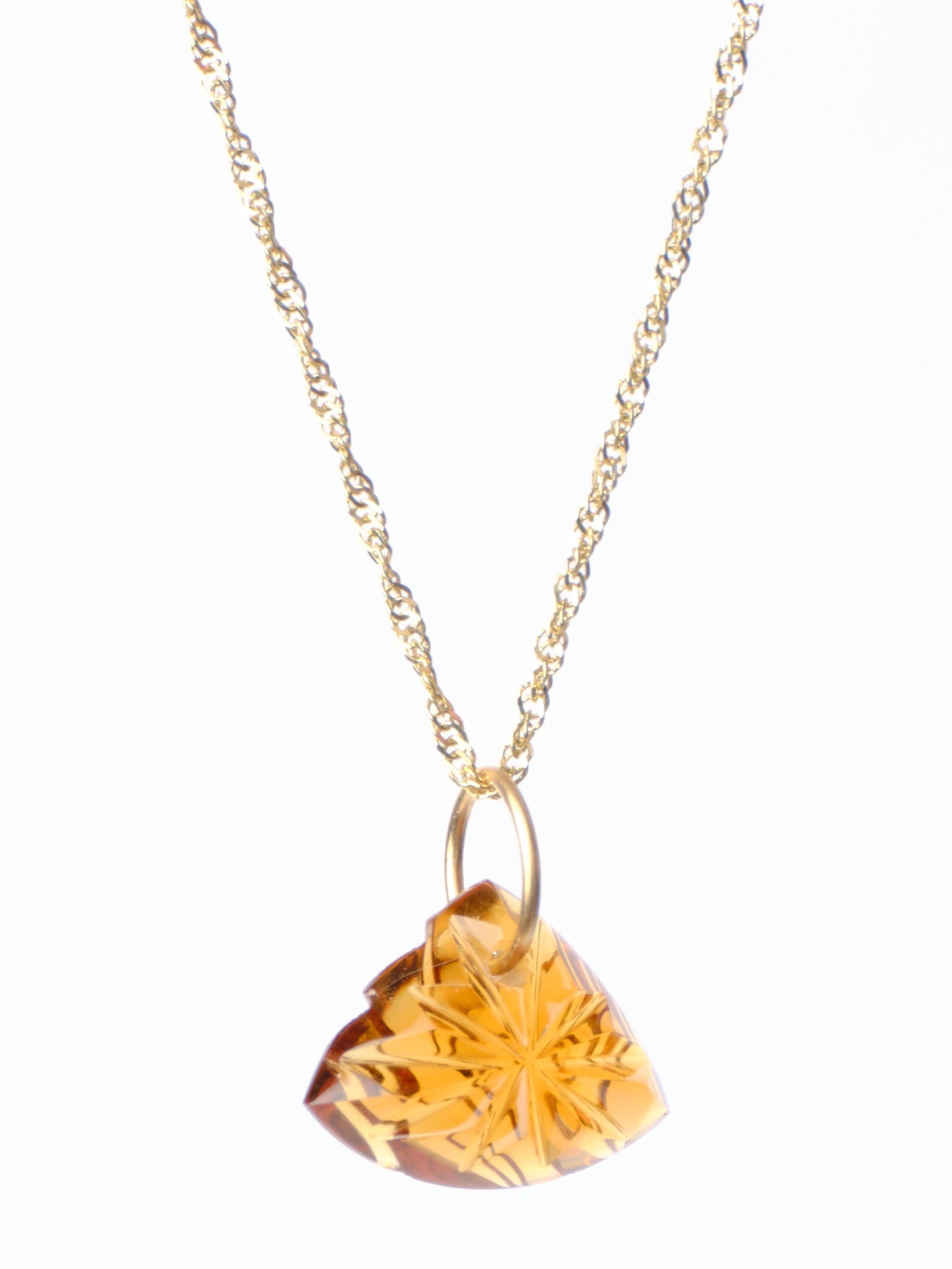 Carved Citrine Pendant