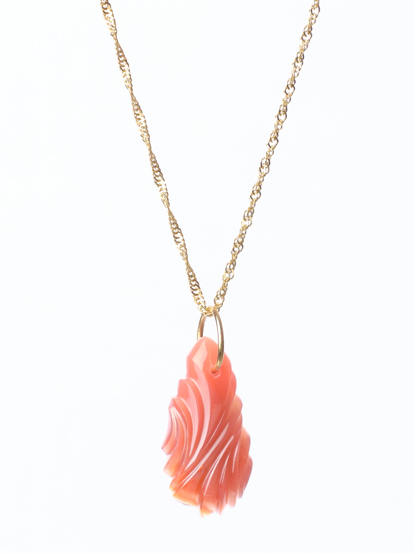 Carved Australian Red Agate Pendant