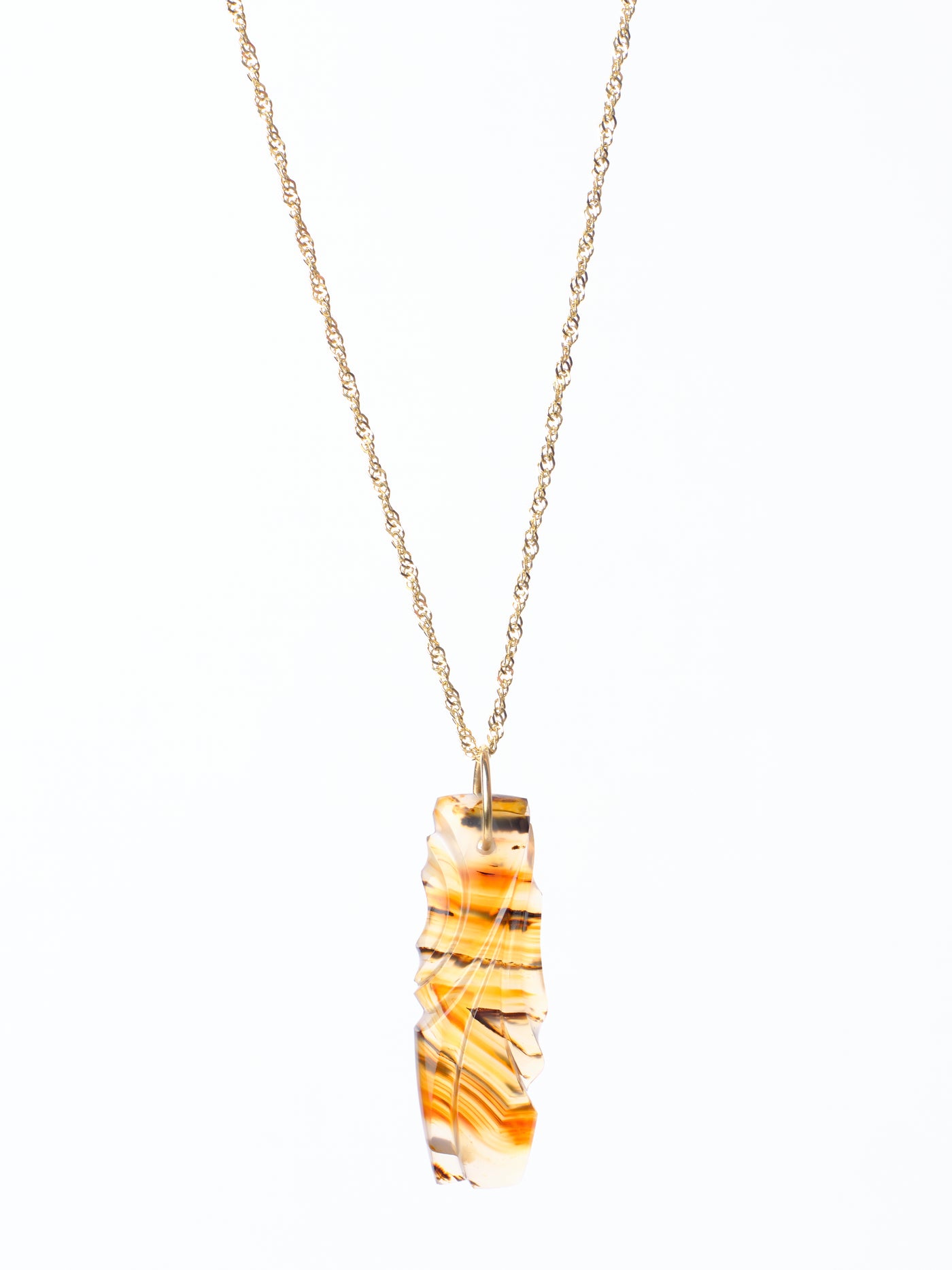 Carved Montana Agate Pendant
