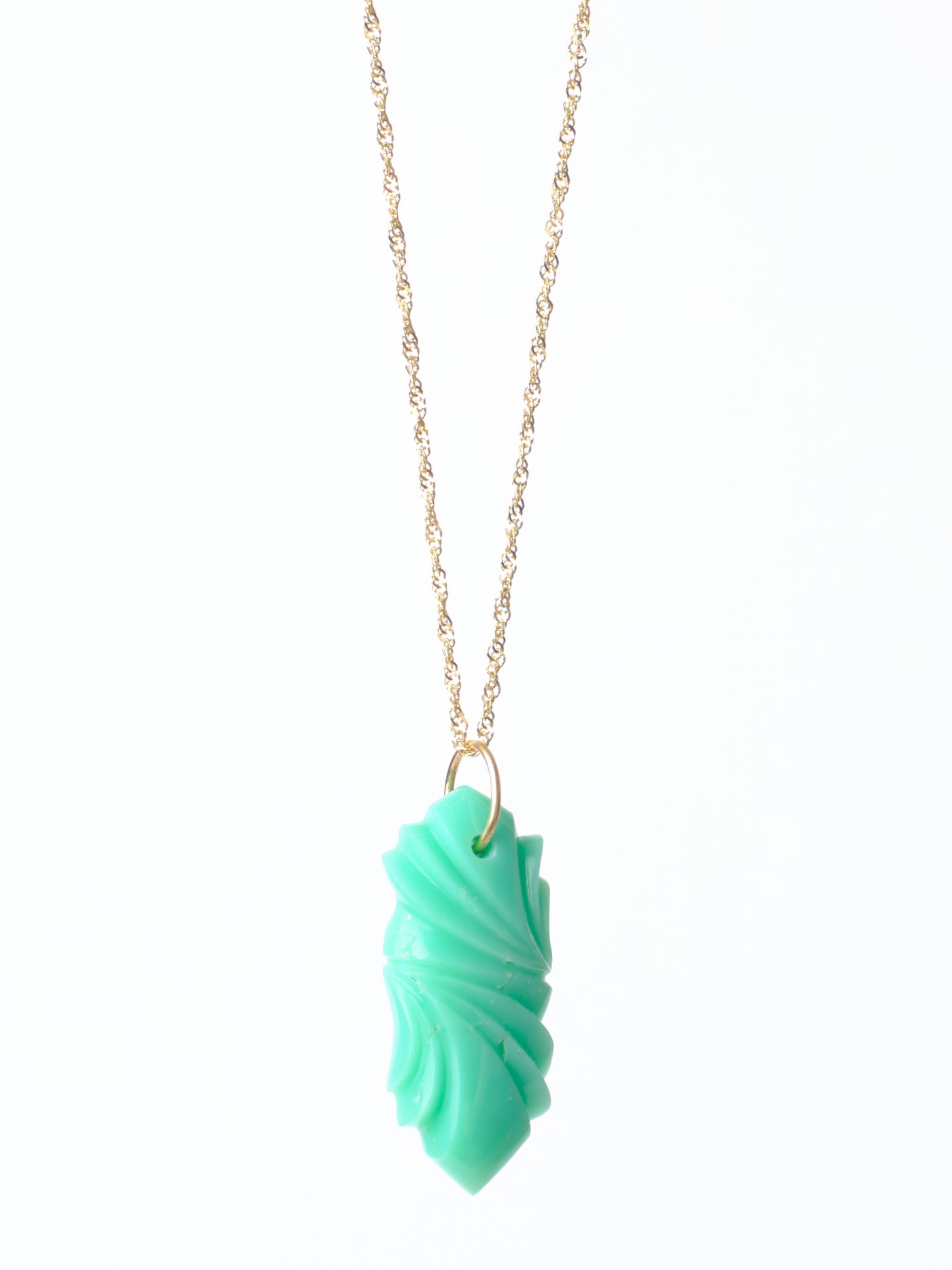 Carved Indonesian Chrysoprase Pendant