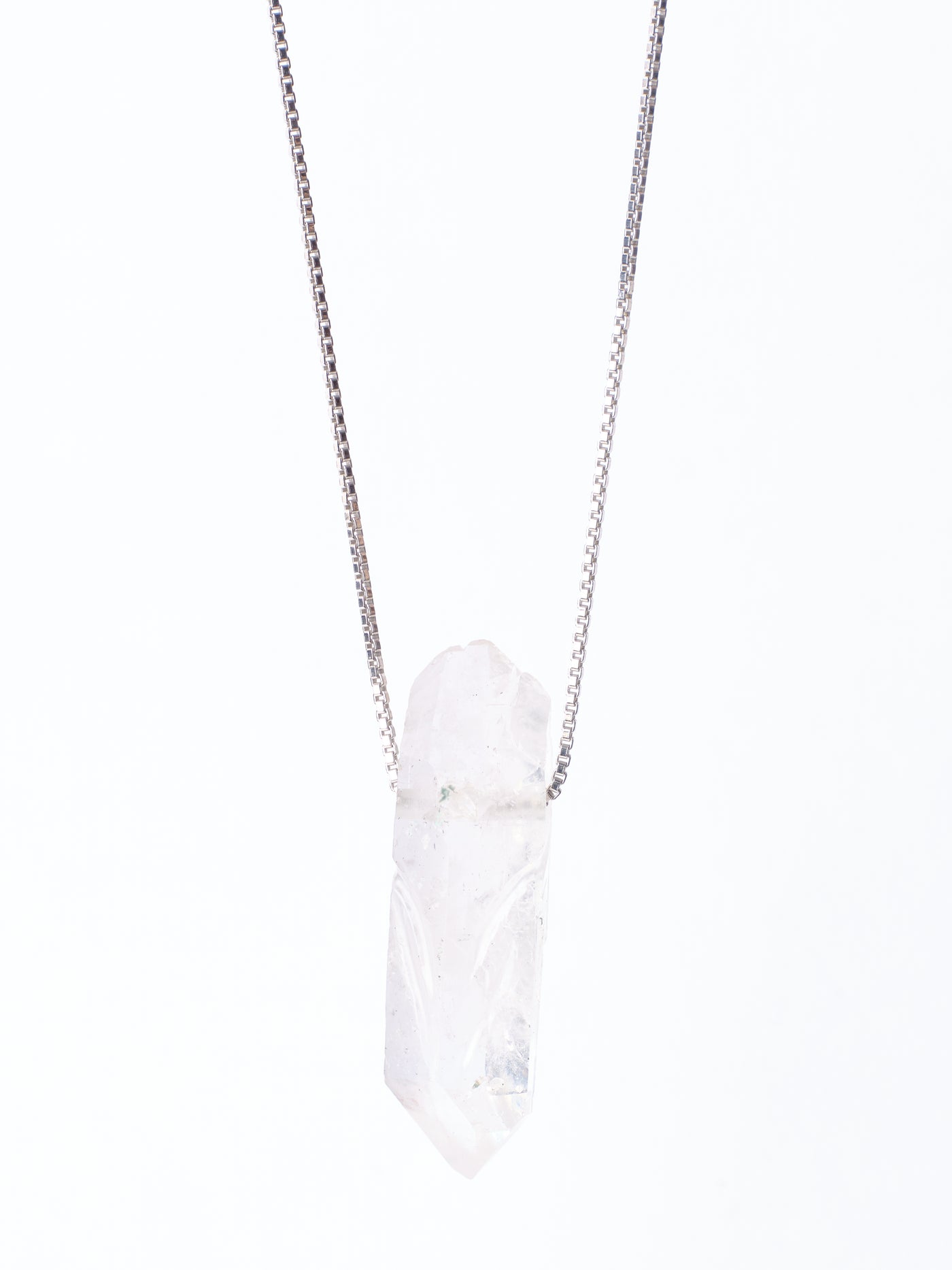 Carved Doubly Terminated Quartz Pendant