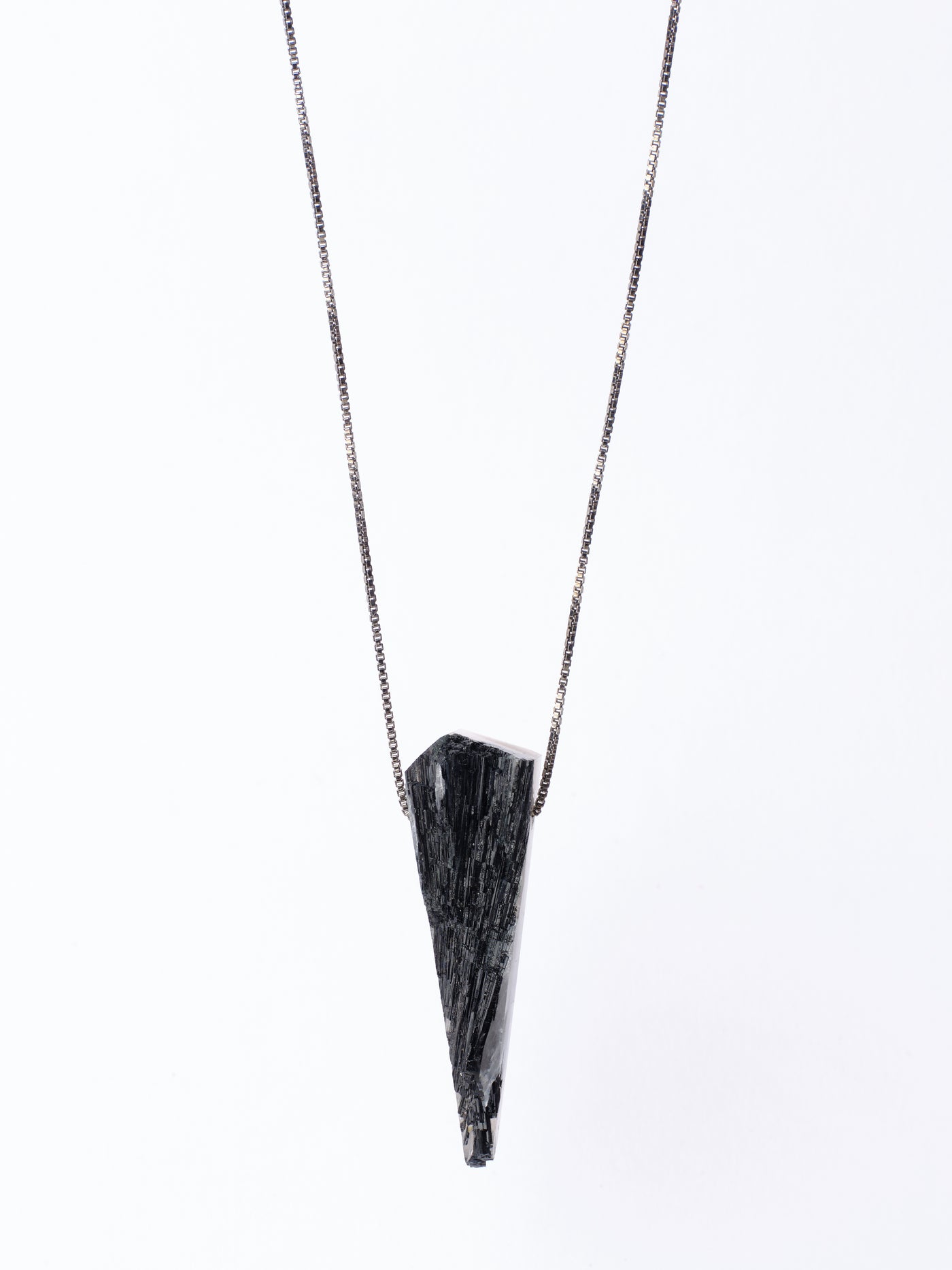 Black Tourmaline in Quartz Pendant
