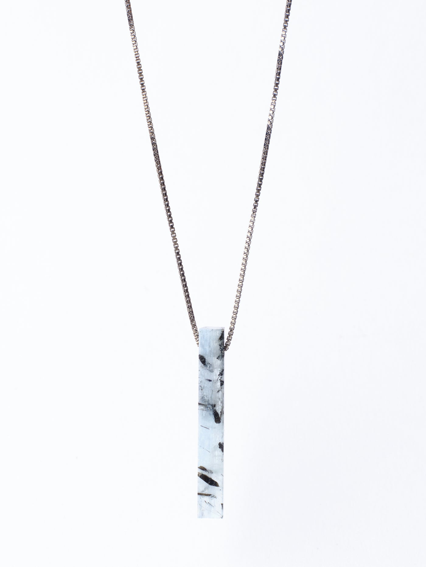 Black Tourmaline in Quartz Pendant