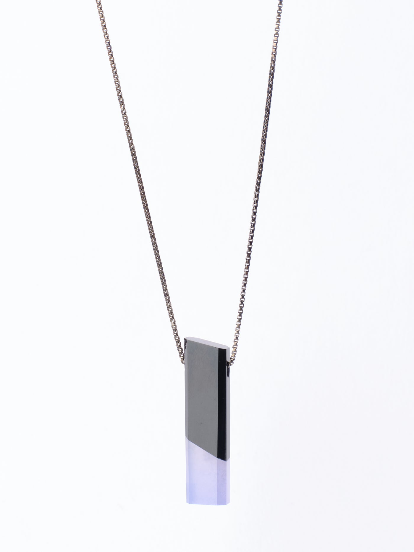 Black Jade & Blue Chalcedony Intarsia Pendant