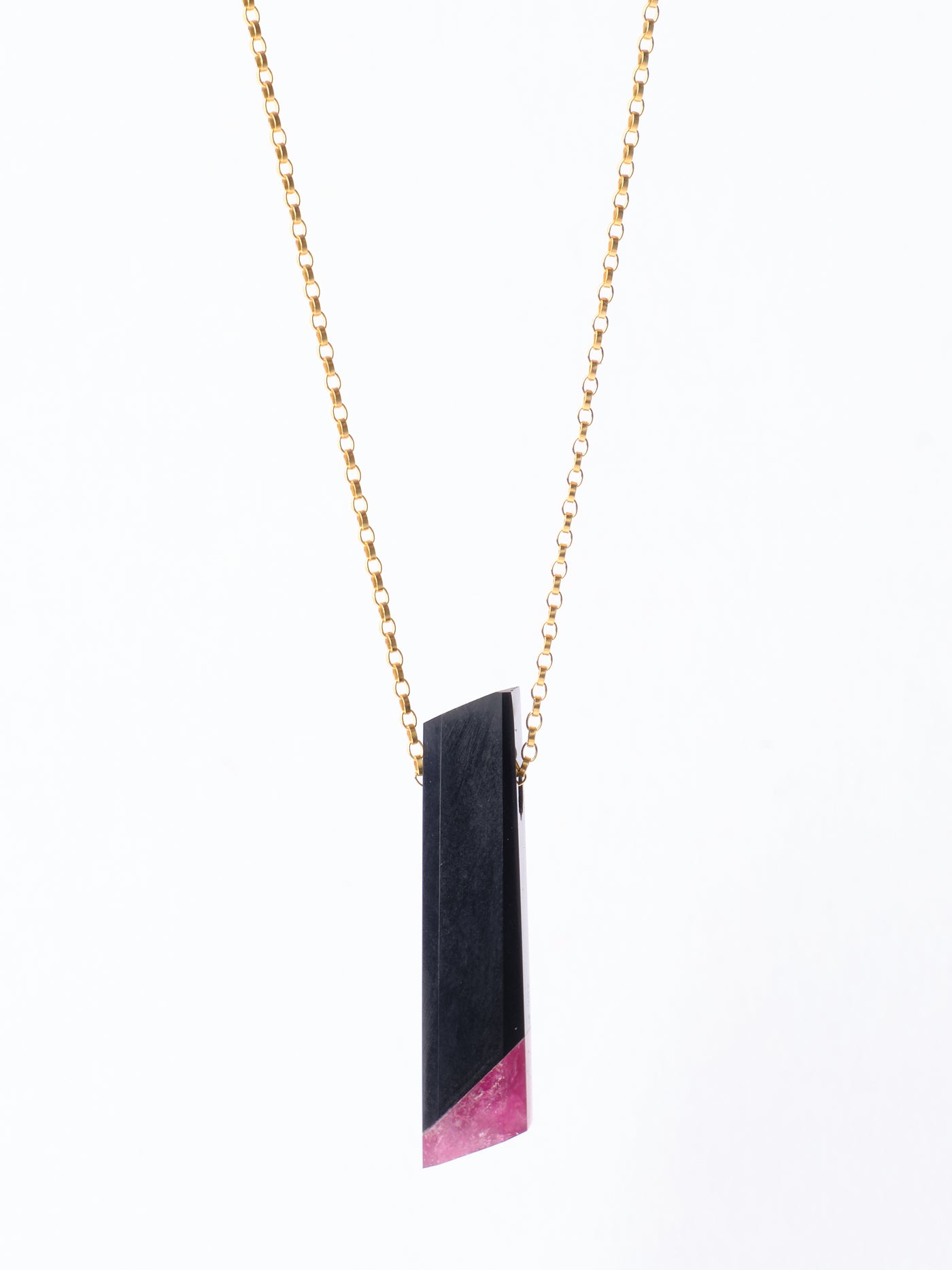 Black Jade & Tourmaline Intarsia Pendant