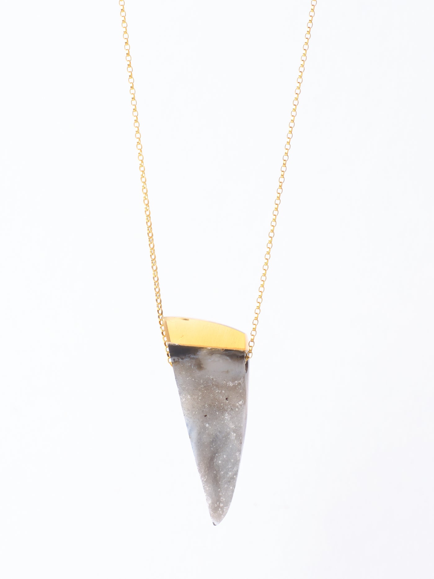 Druzy Agate & Citrine Intarsia Pendant