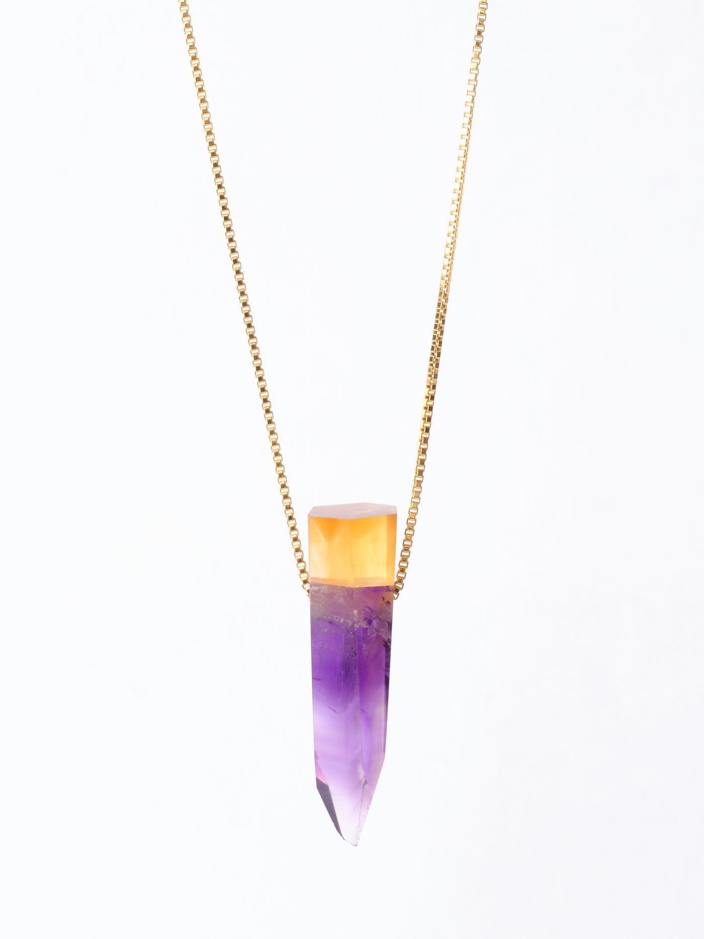 Amethyst & Citrine Intarsia Pendant