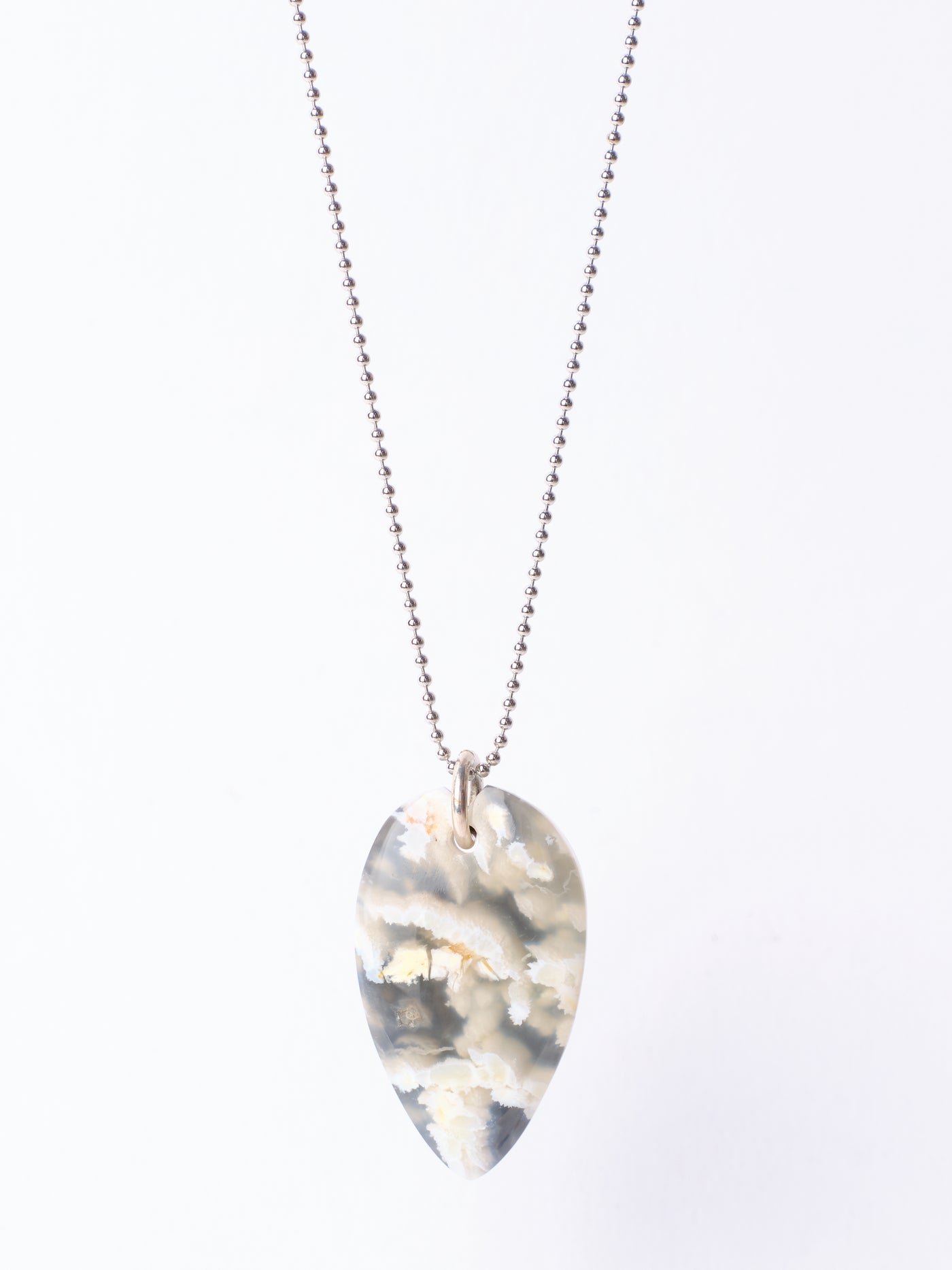 Plume Agate Over Black Jade Pendant