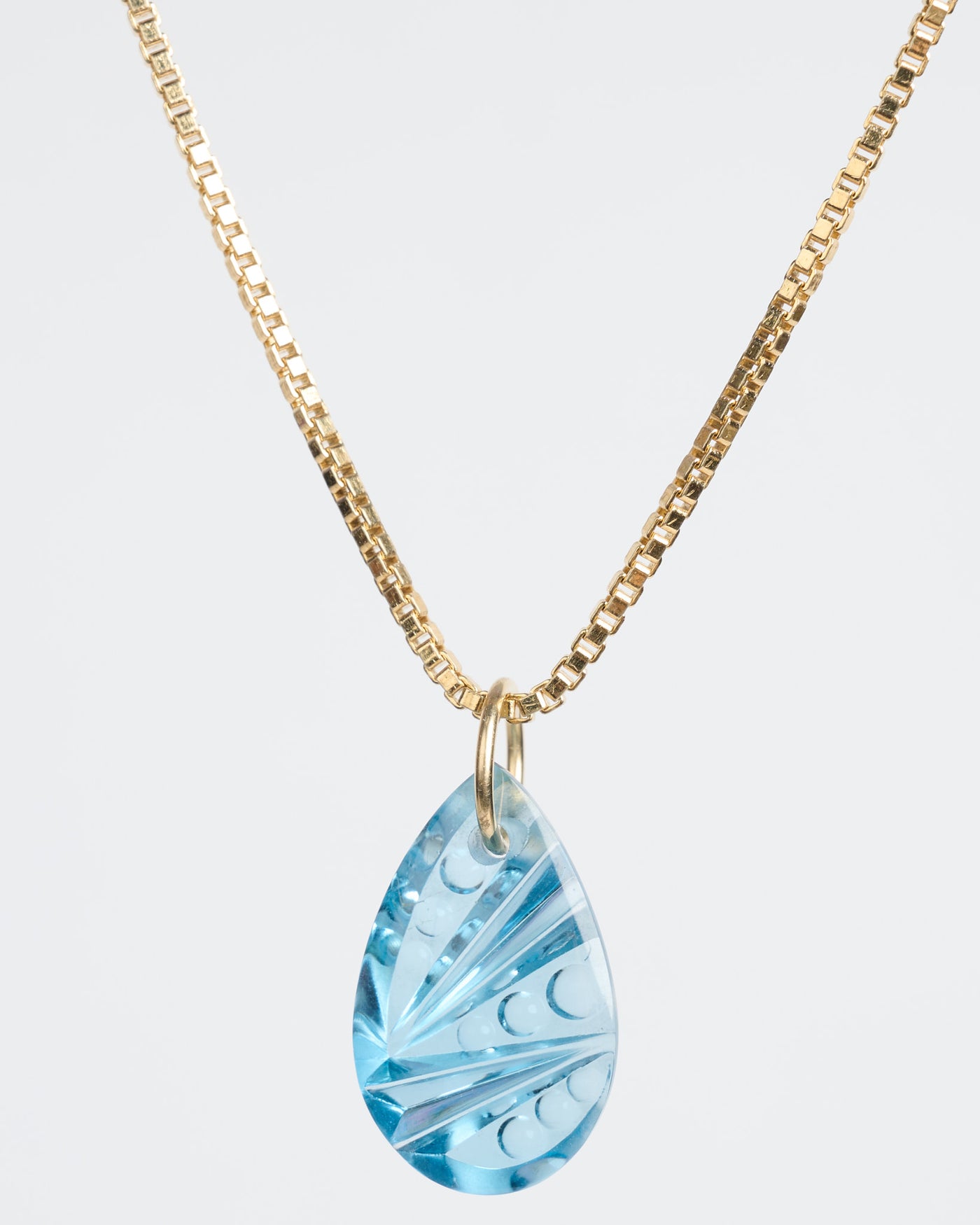 London Blue Topaz Carved Pendant