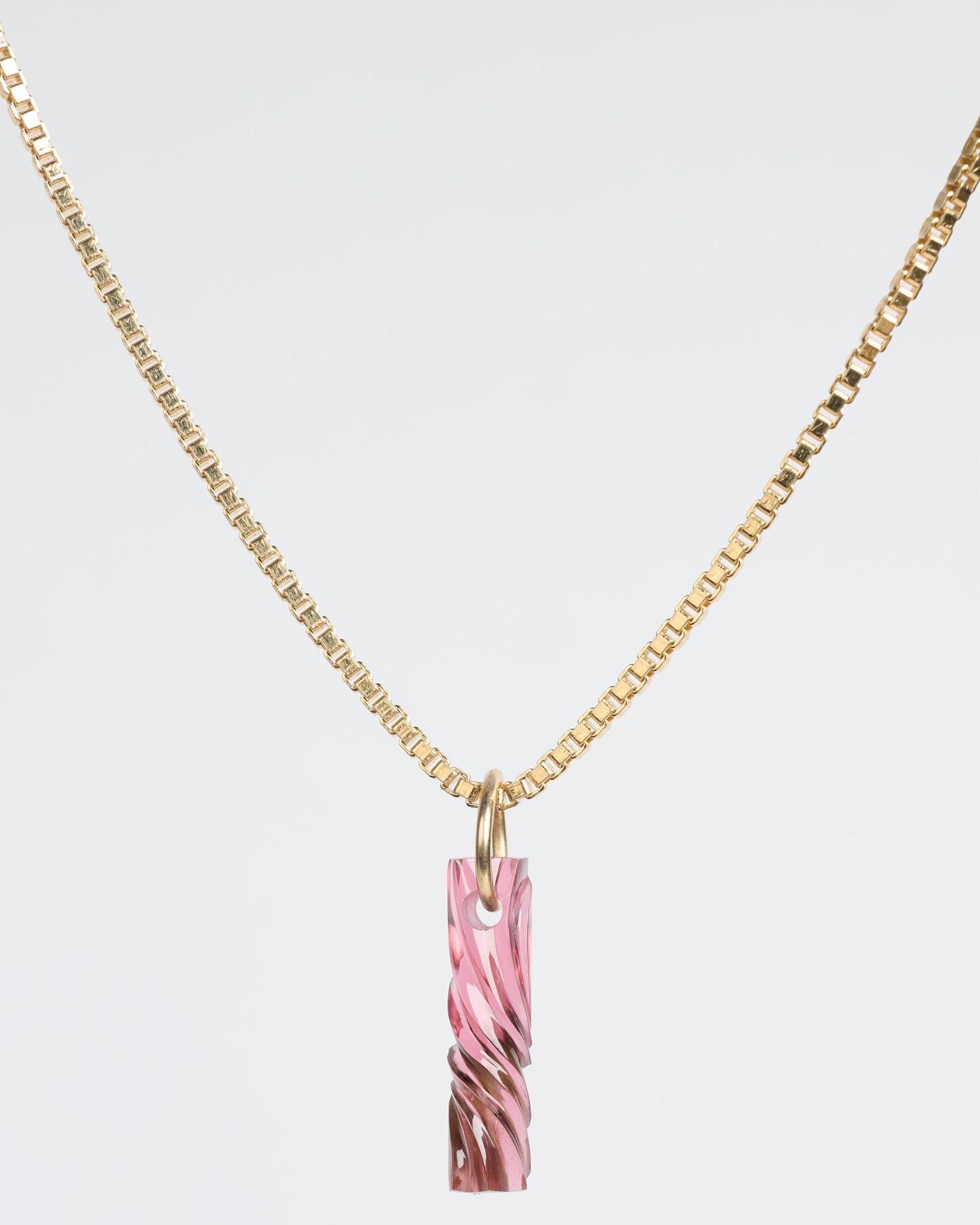 Pink Tourmaline Carved Pendant