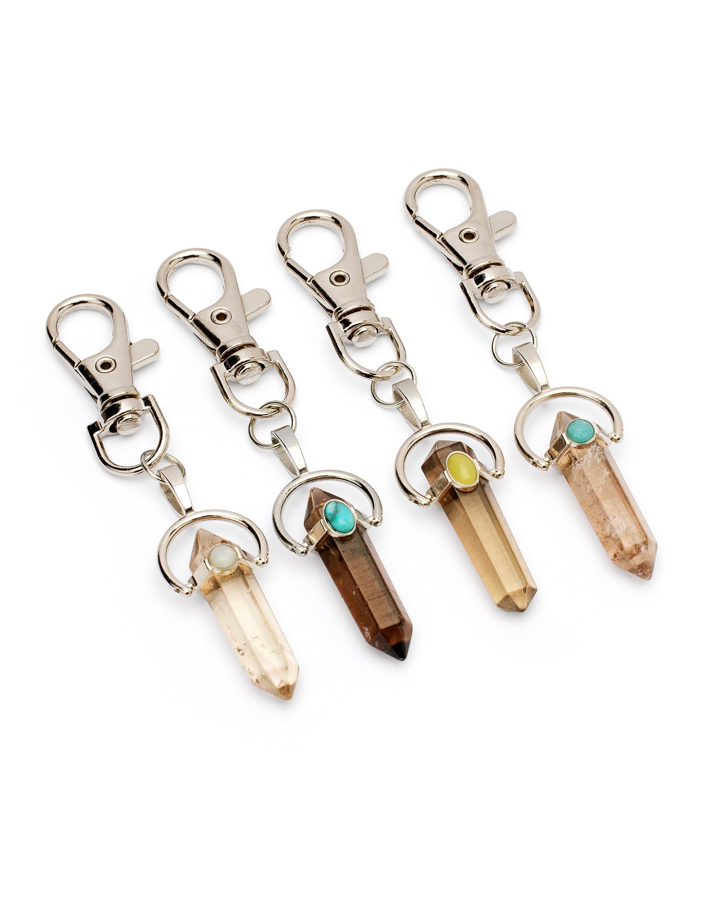Smoky Quartz with Mixed Stone Keychain