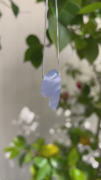 Matte & Polished Carved Blue Chalcedony