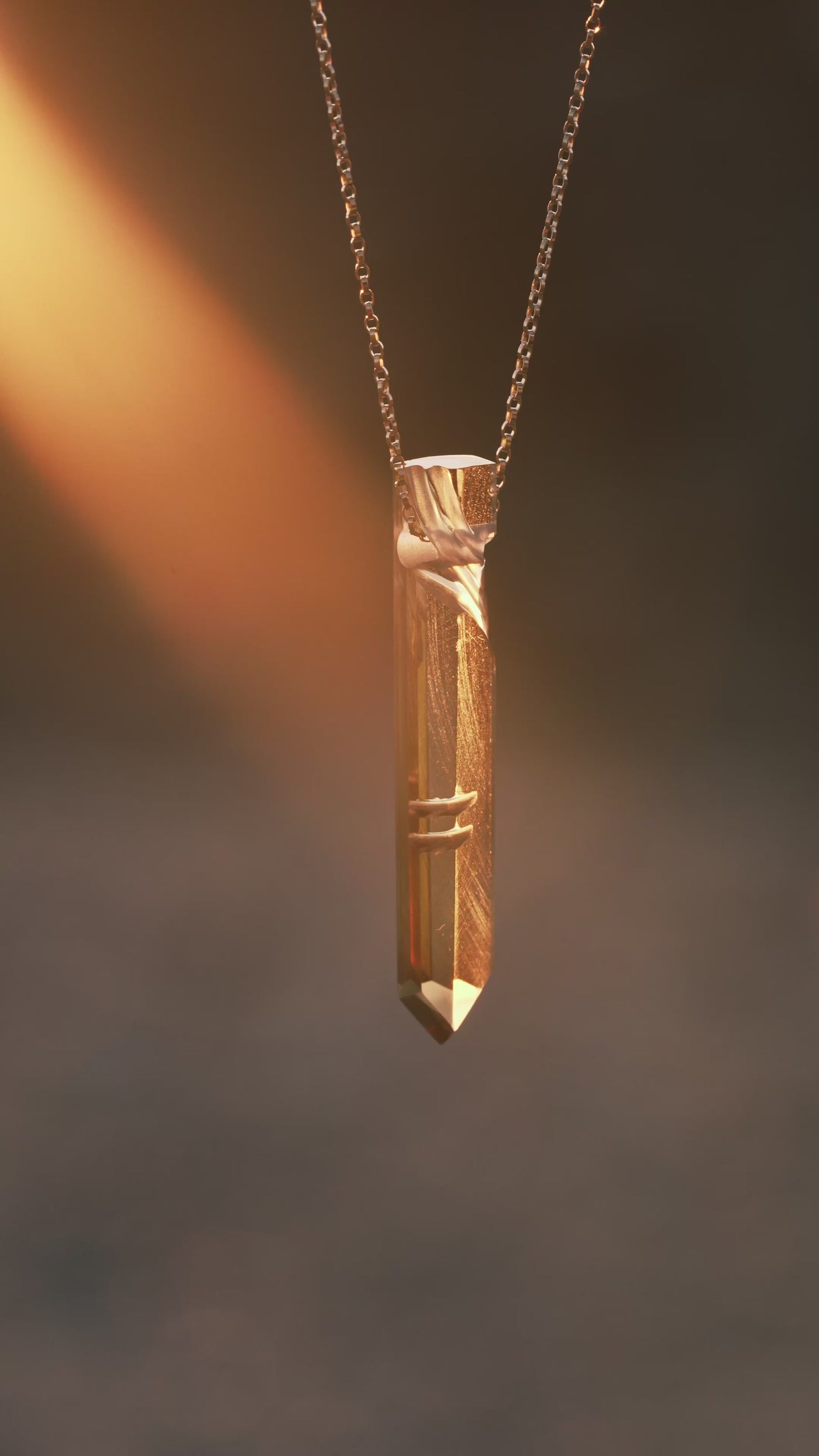Carved Citrine Pendant