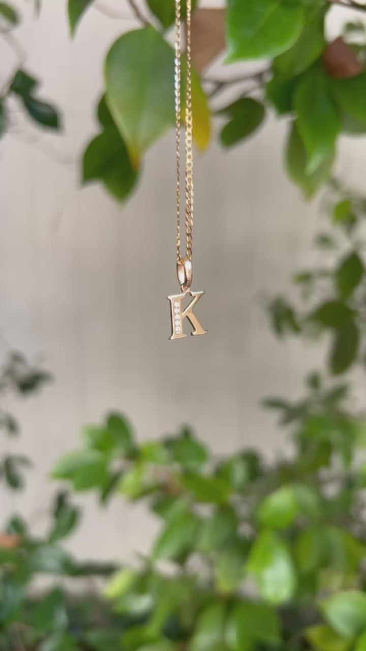 14k Yellow Gold "K" Pendant