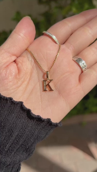 14k Yellow Gold "K" Pendant