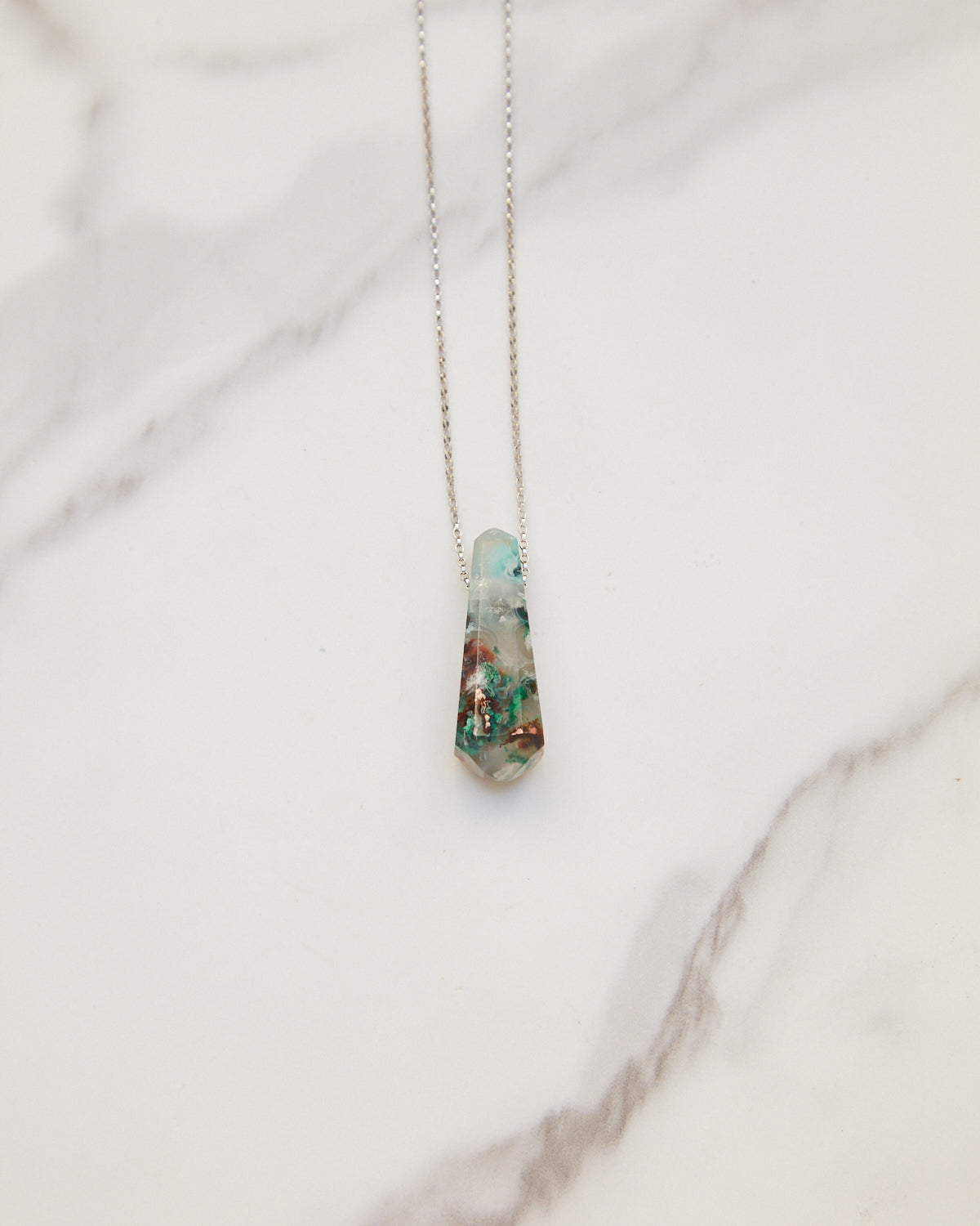 Copper, Malachite & Chrysocolla in Chalcedony