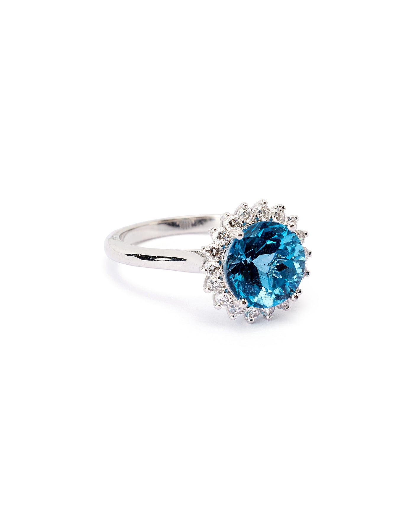 London Blue Topaz & Diamond 14K White Gold Ring
