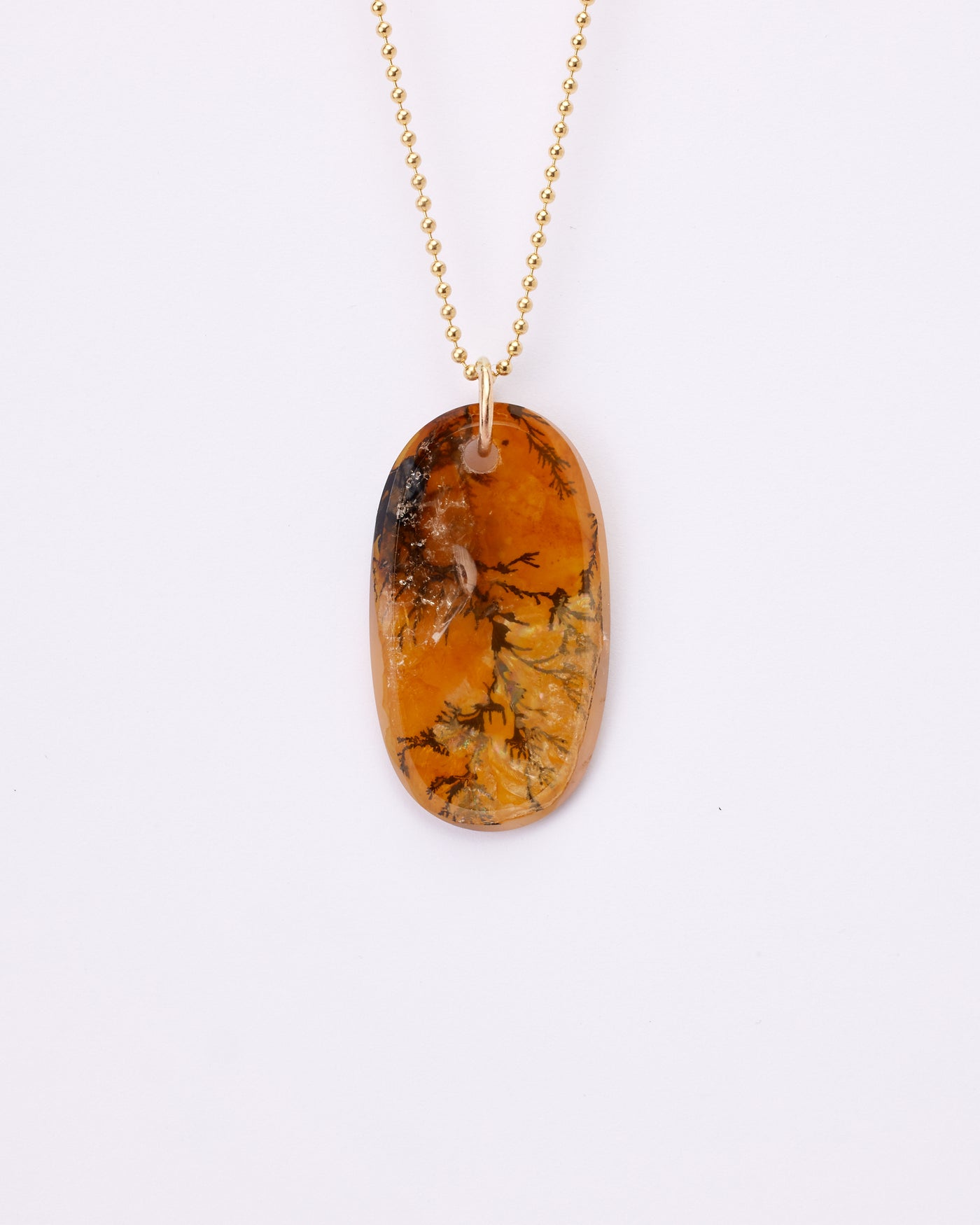 Manganese Dendrites in Quartz Pendant